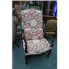 Image 1 : Pair of quality modern antique style open armed parlor chairs. Each with bolster pillow plus one foo