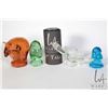 Image 1 : Four vintage pieces of Alta Glass including three birds and a pig 4 1/2" in height