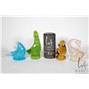 Image 2 : Four pieces of vintage Alta Glass, all birds including 6" green duck