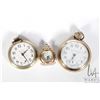 Image 1 : Three vintage pocket watches including Hampden Watch Co. 17 jewel, model 3, size, 18S with double su