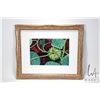 Image 1 : Framed acrylic on paper painting titled "Melons" by artist Dennis Yowney 2020, 10" X 14"