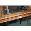 Image 3 : Dominion treadle sewing machine in rare 1/4" cut oak, mission style cabinet.