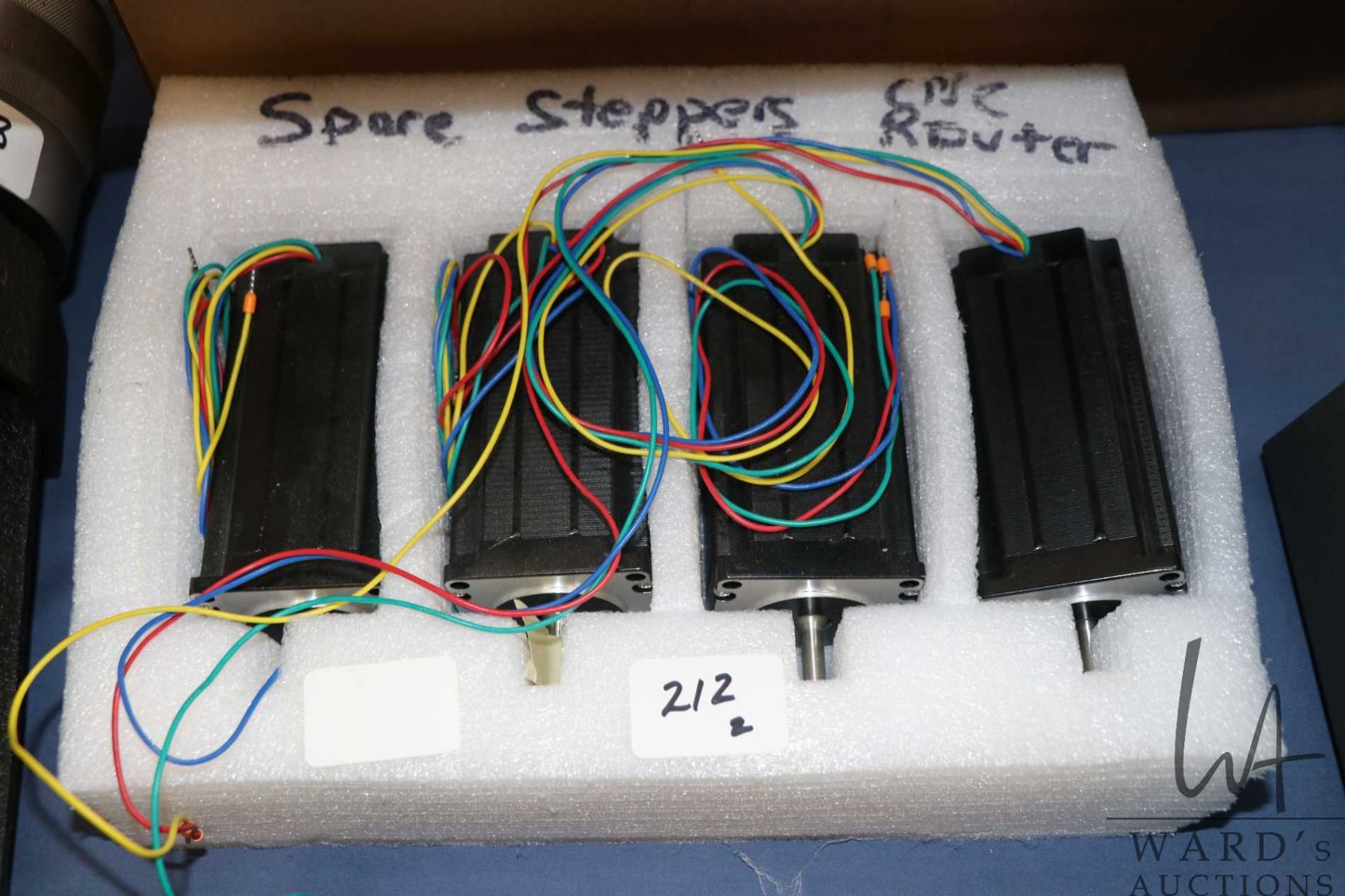 Set of four CNC stepper motors, plus limit switches and spare drivers