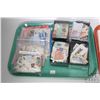 Image 2 : Two tray lot of vintage stamps and coins including three boxed Pope coins circa 1984, six $1 dollars