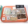 Image 3 : Two tray lot of vintage stamps and coins including three boxed Pope coins circa 1984, six $1 dollars