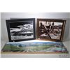 Image 1 : Three framed photographic prints including "Broken Dreams, Broken Wheels", a black and white mountai