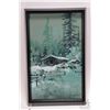 Image 1 : Framed acrylic on board, titled on verso "Grande Prairie- Old Cabin Study" by artist R. Guest A.S.A.