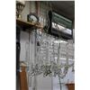 Image 1 : Vintage/ antique five branch crystal chandelier with hanging lustres