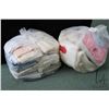 Image 1 : Two bags of fabric including flannel, cotton, eyelet, faux fur etc.