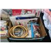 Image 3 : Selection of crafting supplies including embroidery hoops, fusible web, embroidery kits, bag of wool