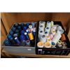 Image 1 : Two boxes of thread including serger etc. various makers and colours