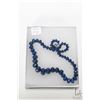 Image 1 : Graduated faceted sapphire gemstone bead necklace, 21" in length