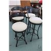 Image 1 : Four fabricated steel swivel stools, three with 31" seat height and one 27" height