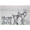 Image 1 : Small Swarovski crystal figures including rooster, hen and three chicks