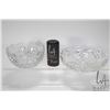 Image 1 : Two pieces of quality brilliant cut crystal including 8" and 10" diameter dishes