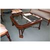 Image 1 : Square Georgian Grace coffee table with glass top 680/681-316, made by Kauffman, includes original s