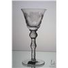 Image 1 : Antique Georgian era Jacobite wine glass with engraved with the white Jacobite rose and thistle on b
