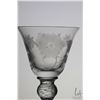 Image 2 : Antique Georgian era Jacobite wine glass with engraved with the white Jacobite rose and thistle on b