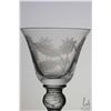 Image 3 : Antique Georgian era Jacobite wine glass with engraved with the white Jacobite rose and thistle on b