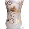 Image 3 : Antique frosted glass vase with gold overlay including panels depicting deer stalking scenes, decora