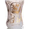 Image 4 : Antique frosted glass vase with gold overlay including panels depicting deer stalking scenes, decora
