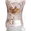 Image 5 : Antique frosted glass vase with gold overlay including panels depicting deer stalking scenes, decora