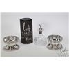 Image 1 : Small tray lot of sterling silver including two small bas relief bowls with under plates 2" in heigh