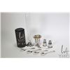 Image 1 : Selection of vintage sterling silver including Birks bud vase with etched flower glass, set of Birks