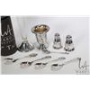Image 2 : Selection of vintage sterling silver including Birks bud vase with etched flower glass, set of Birks