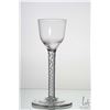 Image 2 : Antique Georgian cordial glass with ovoid shaped bowl and white air twist stem, circa 1740, 14.7cm i