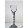 Image 1 : Antique Georgian cordial glass with ogee shaped bowl and white air twist stem,circa 1740's 14.1cm in