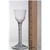 Image 3 : Antique Georgian cordial glass with ogee shaped bowl and white air twist stem,circa 1740's 14.1cm in