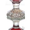 Image 10 : Antique Bohemian Fredreich Ergermann crystal goblet with cranberry glass bowl, clear stem and wheel 