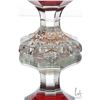 Image 9 : Antique Bohemian Fredreich Ergermann crystal goblet with cranberry glass bowl, clear stem and wheel 