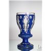 Image 2 : Antique Bohemian overlay cased glass beaker, with cobalt cut to clear wheel cut designs circa 1880. 