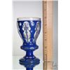 Image 4 : Antique Bohemian overlay cased glass beaker, with cobalt cut to clear wheel cut designs circa 1880. 