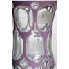 Image 2 : Antique Bohemian overlay and etched beaker, with mauve cut to clear decorative panels, wheel cut dec