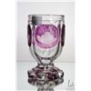 Image 3 : Antique Bohemian glass goblet with amethyst glass and etched pictorial panels and etched German lang