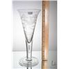 Image 6 : Antique English beer glass with etched hunt scene and elongated bubble stem and flat footed base, ci