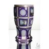 Image 2 : Antique Bohemian cased glass beaker with purple cut to clear panels, milk glass lining and hand pain