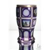 Image 6 : Antique Bohemian cased glass beaker with purple cut to clear panels, milk glass lining and hand pain