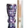 Image 7 : Antique Bohemian cased glass beaker with purple cut to clear panels, milk glass lining and hand pain