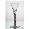 Image 1 : Antique cordial glass with trumpet bowl, and tri-coloured spiral stem, circa mid 1700's, 16.2cm in h