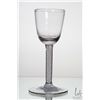 Image 1 : Antique Georgian cordial glass with cup shaped bowl and multi white air twist stem, circa 1740's, 14