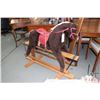 Image 1 : Vintage glider rocking horse marked Pegasus made in England. Complete with leather saddle, metal sti