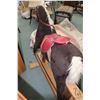 Image 5 : Vintage glider rocking horse marked Pegasus made in England. Complete with leather saddle, metal sti