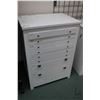 Image 1 : Eight drawer cabinet with dividers in the skinny drawers. Ideal for collectors. Measures 31" high, 2