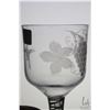 Image 3 : Antique Georgian era, English made leaded glass goblet with double opaque air twist stem, etched gra