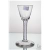 Image 2 : Antique Georgian cordial glass with bucket shaped bowl and multi opaque air twist stem on slightly c