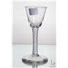 Image 3 : Antique Georgian cordial glass with bucket shaped bowl and multi opaque air twist stem on slightly c